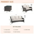 thumbnail image 6 of Ovios 3 Pieces Outdoor Furniture Wicker Patio Sectional Sofa with Side Table, 6 of 6