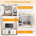 thumbnail image 3 of TROPOW Double Litter Box Enclosure,55" Furniture for 2 Cats, TV Stand,Waterproof Easy-Clean Surface,Cabinet Buckles & Storage Grooves,Suitable for living room, furniture decoration, 3 of 10