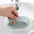 thumbnail image 1 of Brosse de Bain Robuste avec Manche Brosse de Nettoyage Extra Résistante avec Bande Effaceur pour Taches Tenaces Polisseuse de Bijoux Porte-Éponge pour Cuisine Poignée Éponge Lave-Vaisselle Salle de Bain, 1 of 5