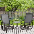thumbnail image 2 of Outsunny 3 Piece Outdoor Glider Chair with Tea Table Set, Patio Garden Rocking Furniture for Poolside, Balcony, Deck, Garden, Backyard, Grey, 2 of 9