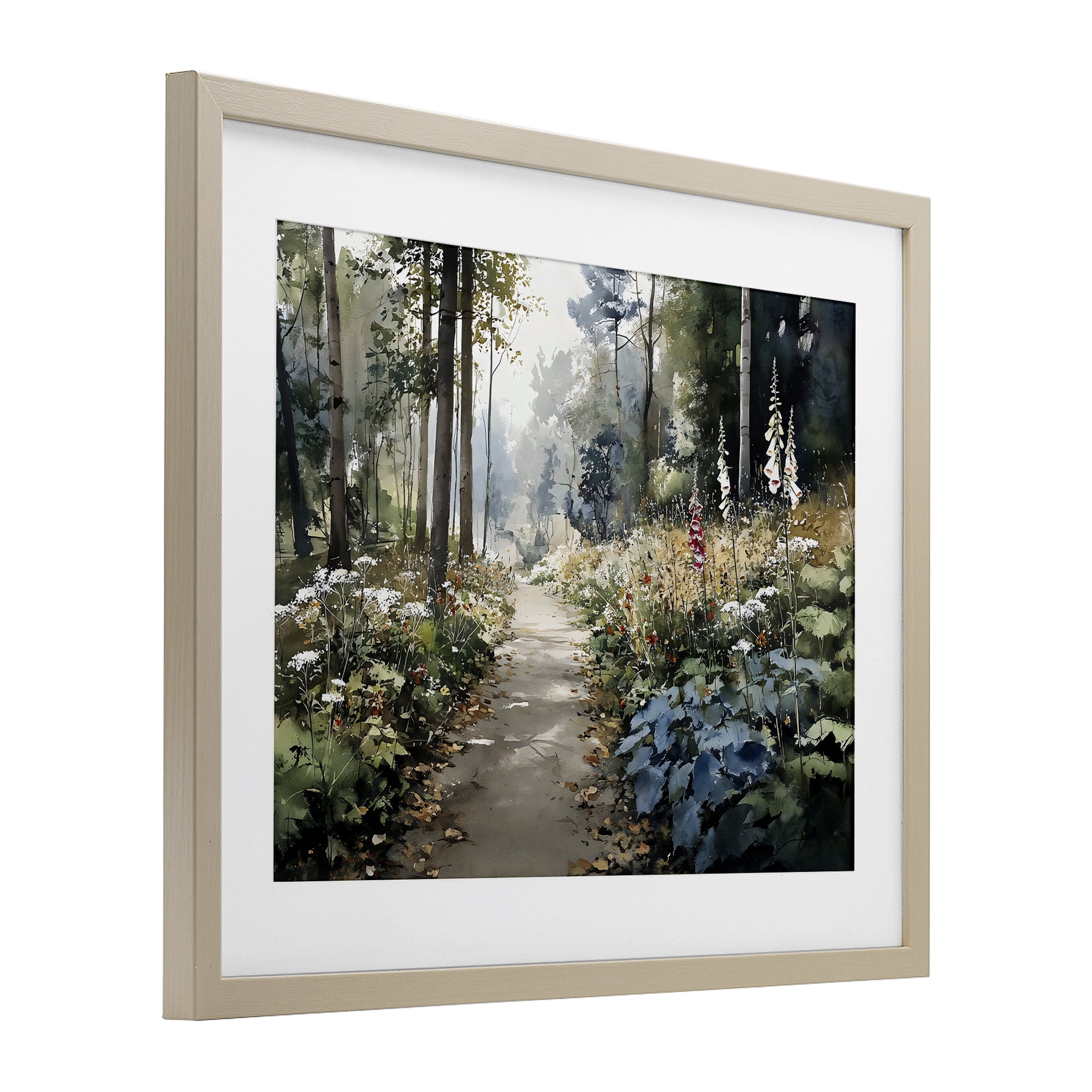 Stupell Industries Foliage Forest at Dusk Birch Framed Print Under Glass, design by Franklyn Gregory