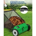 thumbnail image 3 of Push Lawn Sweeper 26" – 4 Spinning Brushes, Adjustable Height, 7 Cu.ft Bag, Steel Frame – Manual Yard Grass Leaf Collector for Lawns Gardens, 3 of 7