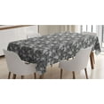 thumbnail image 1 of Pirates Tablecloth, Greyscale Pattern Dead Man Skulls with Hat and Eye Patches and Doodle Outlines, Rectangle Satin Table Cover for Dining Room and Kitchen, 60" X 84", Grey Pale Grey, by Ambesonne, 1 of 2