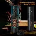 thumbnail image 4 of BN-LINK 2Pack Electric Pepper and Salt Grinder Set, Rechargeable Salt and Pepper Mill with LED Light, Charging Base & Adjustable Coarseness, One Hand Automatic Operation, for Kitchen, Outdoor, Black, 4 of 8