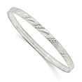 thumbnail image 3 of 925 Sterling Silver Diamond-cut Slip-on Bangle Bracelet, 3 of 5