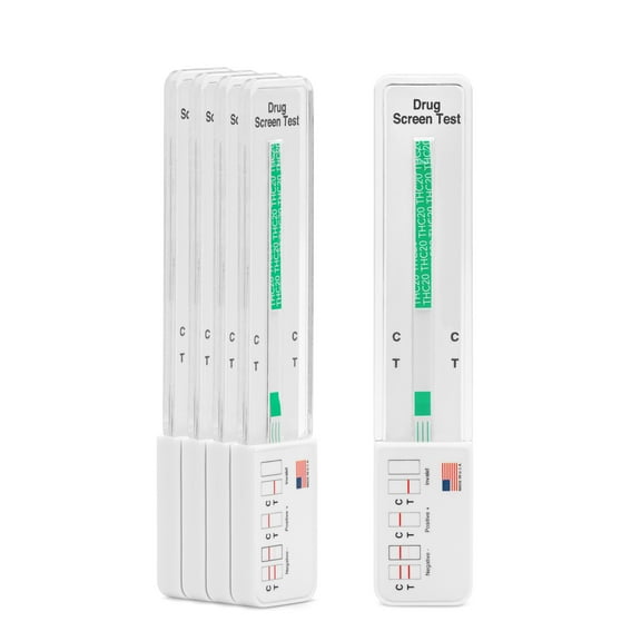 DrugExam 5 Pack - Made in USA Highly Sensitive Marijuana THC 20 ng/mL Single Panel Drug Test Kit - Marijuana Drug Test with 20 ng/mL Cutoff Level for Detecting Any Form of THC in Urine up to 45 Days