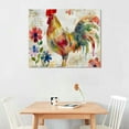 thumbnail image 2 of Nawypu  Flowered Rooster Modern Artwork on Stretched Canvas Wall Art Décor, 2 of 6
