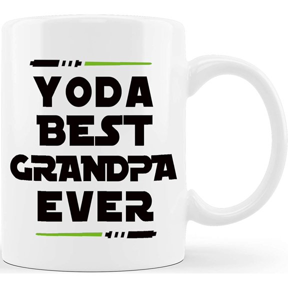 Father’s Day Gifts for Grandpas Yoda Best Grandpa Ever Funny Ceramic Novelty Gag Gift Ideas for Christmas Birthday Coffee Mug Tea Cup