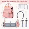 thumbnail image 2 of Bolsa de pañales JOYCE con cambiador, mochila grande, rosa, 2 of 9