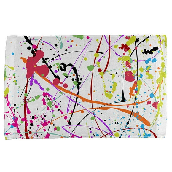 Splatter Paint White All Over Hand Towel