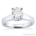 thumbnail image 2 of Oval Cut Charles & Colvard Forever ONE Trellis Solitaire Engagement Ring in 14k White Gold, 2 of 4