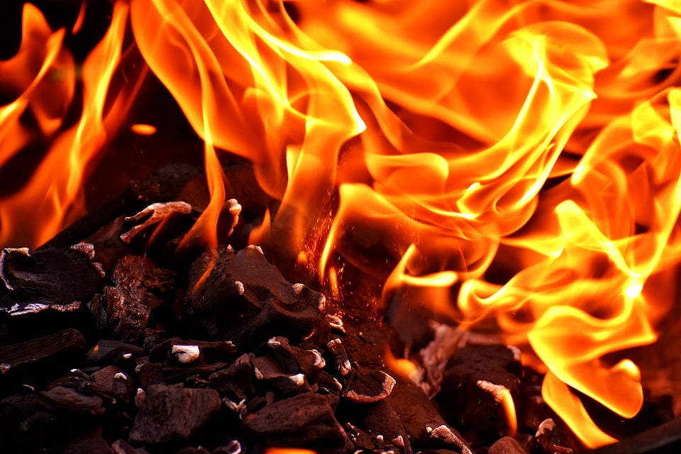 Mood Flame Hot Carbon Burn Campfire Fire20 Inch By 30 Inch Laminated