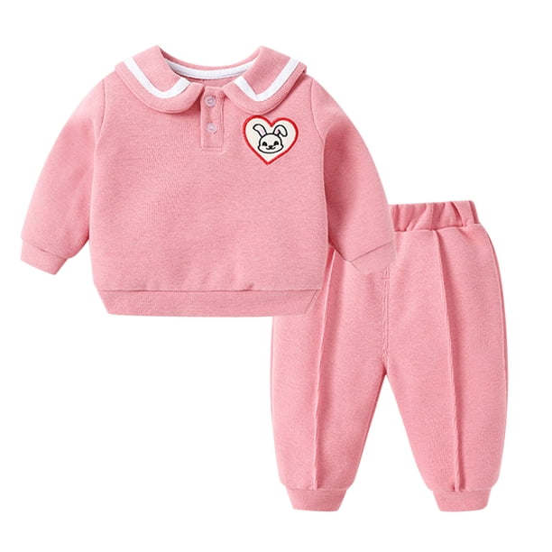 Gibobby Conjunto de Sudadera y Pantalón Infantil niño Niño Bebé Niños Niñas Sudadera Pullover Tops Pantalones sólidos Pantalones Traje Conjunto 2PCS Ropa(Rosa,18-24 Months)