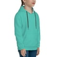 thumbnail image 3 of Salouo Teal Turquoise Pattern Hoodie Sweatshirt for Youth, Fall Pullover Hoodie Sweatshirt Long-Sleeve Pullover Hooded Sweatshirt-Medium, 3 of 6