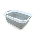thumbnail image 1 of SAMMART Collapsible Plastic Laundry Basket - Foldable Pop Up Storage Container/Organizer - Portable Washing Tub - Space Saving Hamper/Basket (Rectangular, Grey), 1 of 5