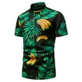 thumbnail image 2 of EQWLJWE Men's Colorblock Henley Shirt Short Sleeve Beach T-Shirt Hawaiian Vacation Casual Print Shirt, 2 of 5
