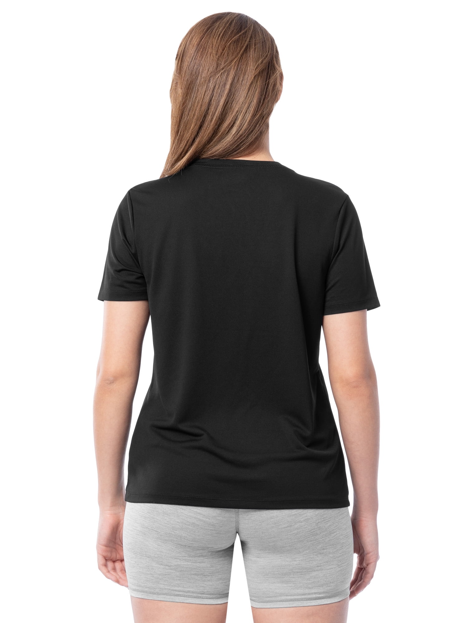 Athletic Works Women's Active Texture Knit V-Neck Tee, Sizes XS-XXXL