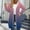 Pink, variant on Women's Striped Zip Up Hoodie, Longline Fleece Jacket with Full-Length Zipper, Lightweight Mid-Length Hooded Sweatshirt, Soft Casual Wear for Fall and Winter Light Blue L