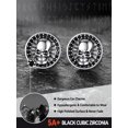 thumbnail image 4 of FaithHeart Gothic Skull Stud Earrings for Men 925 Sterling Silver Earrings Black Onyx Punk Biker Protection Studs Viking Runes Jewelry Gift for Dad Grandpa Fathers Day, 4 of 10