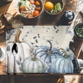 thumbnail image 6 of Blue Pumpkin Leaf Placemats Set of 4 Fall Thanksgiving Heat Insulated Linen Place Mats, Washable Stain-Proof Table Mats for Dining Tables Holiday Decor 13x19inch, 6 of 9