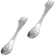 thumbnail image 1 of Juego de 2 cucharas, tenedores y cuchillos de acero inoxidable 3 en 1, resistentes y duraderos, resistentes al óxido, para aperitivos, postres, ensaladas, para el hogar, camping, senderismo y viajes, 1 of 4