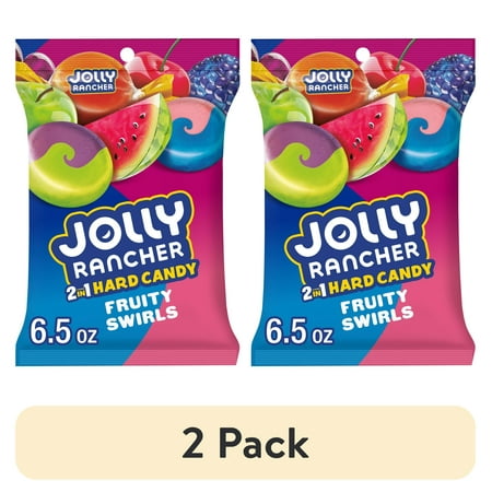 (2 pack) Jolly Rancher 2-in-1 Fruit Flavored Hard Candy, Bag 6.5 oz