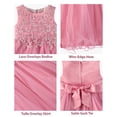 thumbnail image 4 of Cyndeelee Girls 4-16 Sleeveless Embroidered Floral Tulle Party Dress Wedding Flower Girl Dress, Rose, 4, 4 of 4