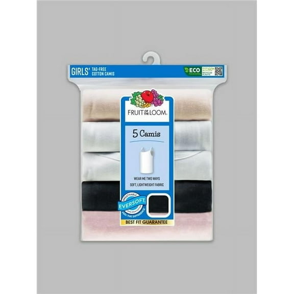 Fruit of the Loom Girls Rot 1 Daywear Cami, Small - Pack of 5