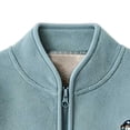 thumbnail image 3 of YUANxueke Casual Athletic Fleece Jacket for Kids, Full Zip Long Sleeve Warm Coat, Fashion Sports Outwear with Patchwork Pockets, 3 of 7