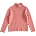 thumbnail image 5 of BRGZLK Girls Mock Neck Sweater Tops Fall Winter Sweet Cute Solid Color Ribbed Knit Long Sleeve Stretch Fit Inner Layer Tees for Outings, Kids Clothes Pink 0-3 Years, 5 of 7