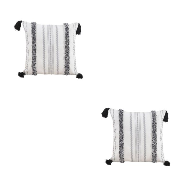Matsuzay Almohada de algodón para reposacabezas para viajes largos Almohada de baño cómoda y de apoyo para el hogar Lujoso diseño moderno CR-634 45*45cm 2piezas