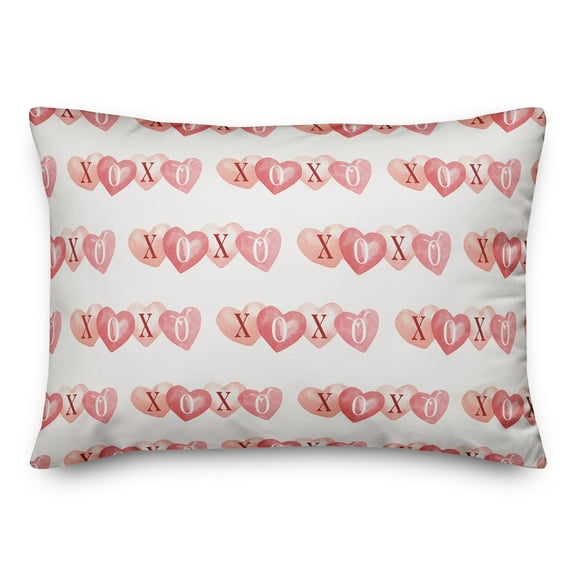 Creative Products XOXO Hearts Pattern 20 x 14 Spun Poly Pillow
