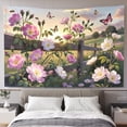 thumbnail image 2 of Farmhouse Tapestry Wall Hanging,Wildflower Neutral Garden Tapestries for Dorm Room Decor, Boho Wall Art,Bed Throw,Sofa Cover,60"x40", 2 of 7