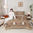 thumbnail image 4 of Homewish Western Bull Skull 3 Pieces Queen Comforter Set For Boys Girls,Tribal Aztec Ultra Soft Bedding Sets,Bohemian Hippie Theme Bedding Comforter Set,Super Cozy Room Decor,Reversible, 4 of 8