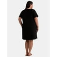 thumbnail image 3 of Terra & Sky Women’s Plus Size V-Neck T-Shirt Dress, Sizes 0X-5X, 3 of 4