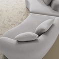 thumbnail image 6 of Curved Sofa, Grey Teddy Velvet 4-Seater with Full Compression Sponge and No Assembly Design, 107-Inch Compact Couch for Small Spaces and Apartments, 6 of 10
