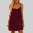 thumbnail image 3 of Backless Camisole Tops Women Sleeveless Mini Dress Tie Front Loose Spaghetti Strap Summer Travel Casual Clothes (L, Red), 3 of 8