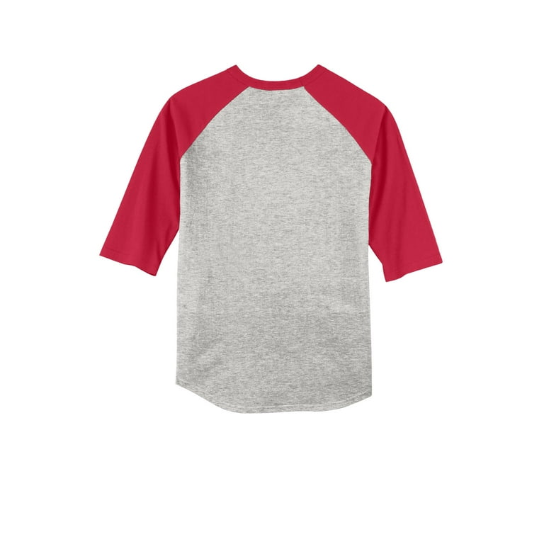 Sport-Tek Men's 3/4 Raglan Sleeves Colorblock Jersey_White/Forest_X-Small