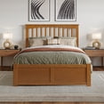 thumbnail image 2 of Mission Full Wood Platform Bed with Footboard & Storage Drawers in Light Toffee, 2 of 15