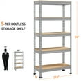 thumbnail image 5 of Alden Design 5-Shelf Boltless & Adjustable Steel Storage Shelf Unit, Silver, Light Gray, 5 of 5