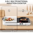 thumbnail image 2 of VBGK Double Induction Cooktop,110v 2 Burners Electric Cooktop, Portable Induction Stove Countertop Burner 60Hz,with Removable Grill Griddle Pan Non-stick, Induction Burner., 2 of 7