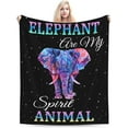 thumbnail image 2 of Elephant Blanket Elephant Fleece Throw Blanket Super Soft Warm Cozy Fuzzy Plush Elephant Blanket Gifts for Girls Boys Kids Room Decor 40"X50", 2 of 5