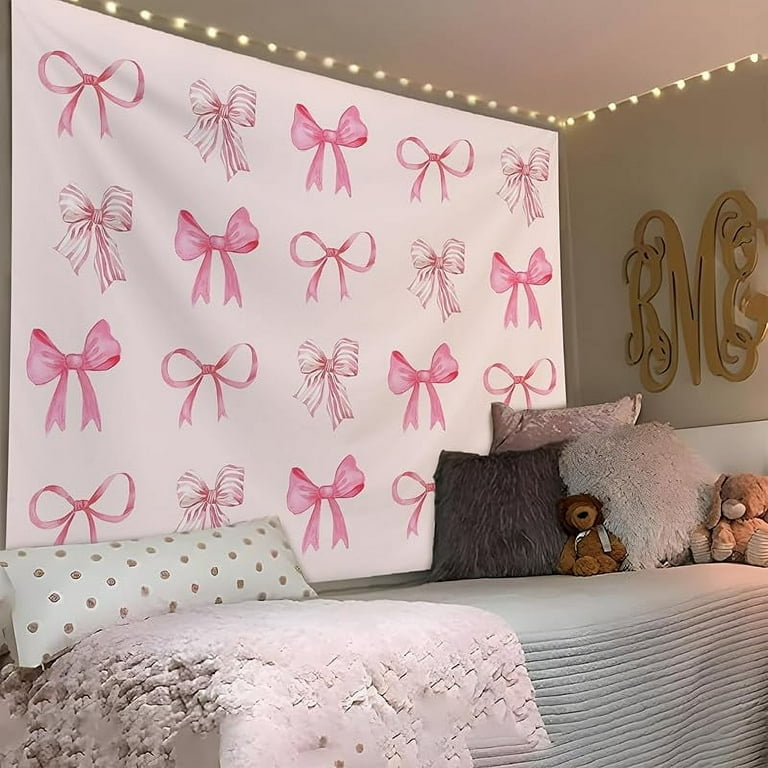 Coquette Pink Wall Art Prints - Set Of 6 Preppy Aesthetic Posters 8x10 Inch For Teen Room Decor