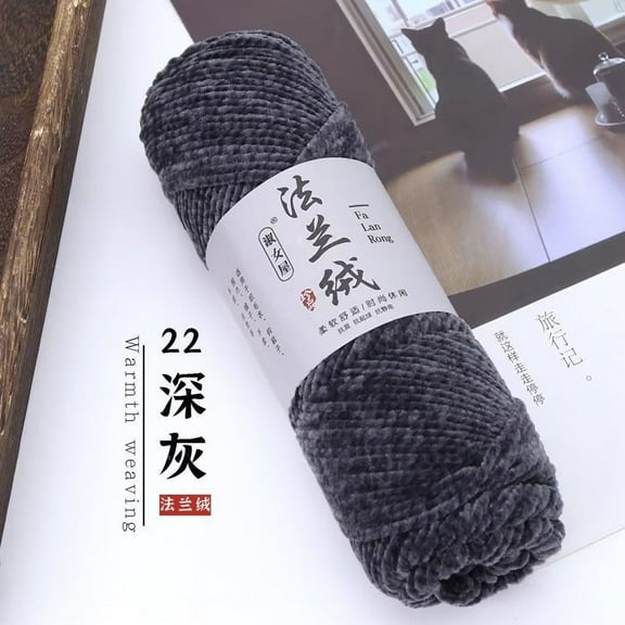 Namzi 300g Chenille Yarn, Soft Velvet Yarn for Scarves - Chunky Polyester Yarn for Crafts & Blankets | Premium Knitting Yarn,Dark Grey