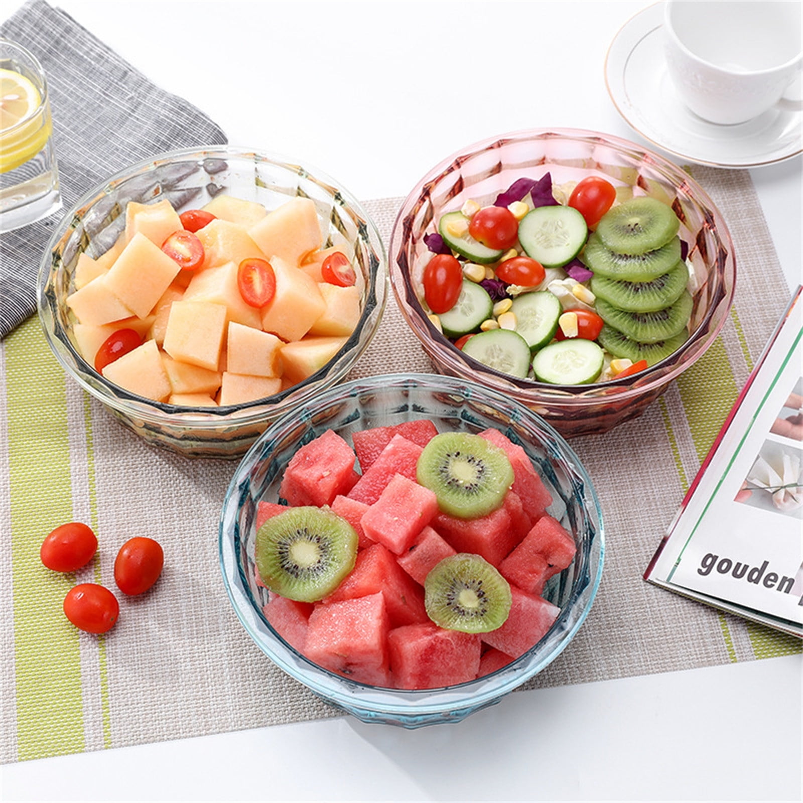 Kugisaki 3 Pcs Food Storage Containers with Lids Airtight Lunch Bento Boxes Storage Containers Reusable Freezer Bin