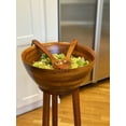 thumbnail image 2 of Woodard & Charles Extra Large Salad/Serving Bowl Set with Stand. 16" x 7" Bowl, 30" Stand, 14" Servers -perfect for Caesar Salads, Large Salads, Popcorn, Chips or Fruit, 2 of 5
