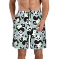thumbnail image 1 of Balery Panda And Eucalyptus Traje de Baño Estilo Hawaiano para Hombre, Shorts de Secado Rápido con Bolsillos-XX-Large, 1 of 6