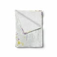 thumbnail image 2 of Jazz Music Soft Flannel Fleece Blanket, Illustration of Trumpeter with Paint Splashes at the Background Entertainment, Cozy Plush for Indoor and Outdoor Use, 50" x 70", Purple Yellow, by Ambesonne, 2 of 6
