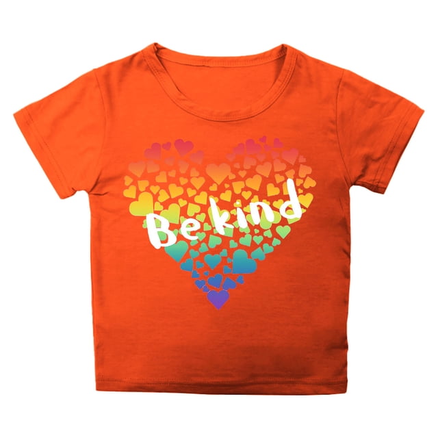 MEZZALL T-Shirt à Col Rond Imprimé Lettres pour Enfants Unisexe, Orange, 4-5 Ans