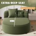 thumbnail image 3 of 68.1" Modern Chaise Lounge Sofa with 55.3" Deep Seat, Corduroy Upholstered Boneless Sofa Bed with 2 Pillows, Sleeper Couch Reading Chairs for Living Room, Green, 3 of 9